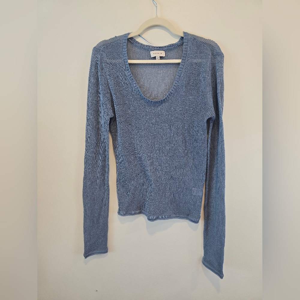 PacSun Light Blue Knit Blouse Size L Nwot